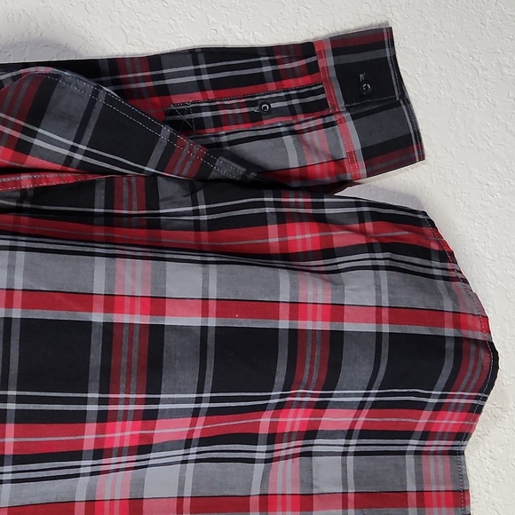 Tony Hawk Red, Black & Gray Plaid Long Sleeve Button Down Shirt Boys Sz. XL - Picture 10 of 11